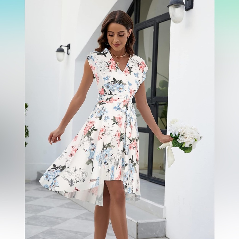 White floral large sundress for bridal shower / tea party / baby shower